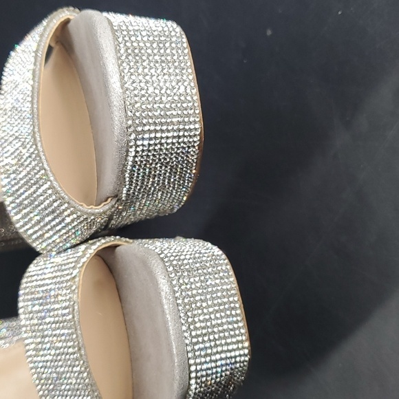 Steve Madden Lessa Rhinestone Platform Bling Block Heels 10M - Picture 8 of 10
